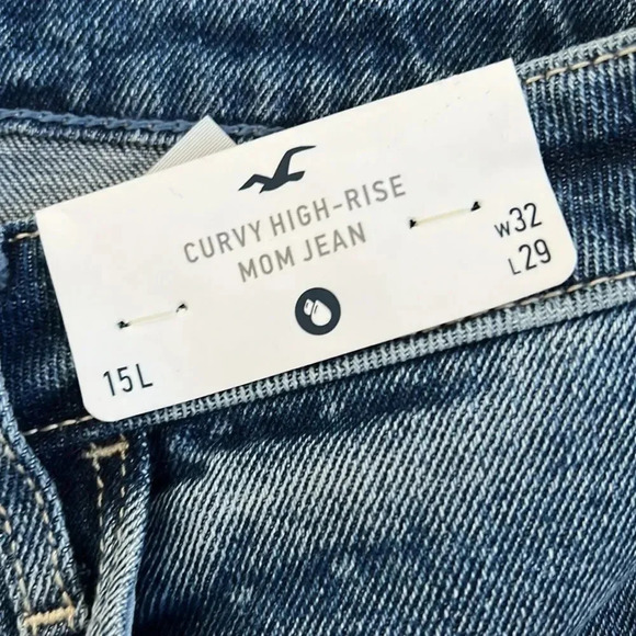 Hollister Women's Cotton Curvy High Rise Mom Distressed Jeans 32 - Picture 10 of 10